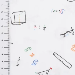 Baumwollstoff Popeline Stoff Mathe weiß 1,45m Breite