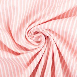 Baumwollstoff Popeline Streifen rosa weiß 1,50m Breite