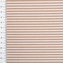 Baumwollstoff Popeline Streifen taupe weiß 1,50m Breite