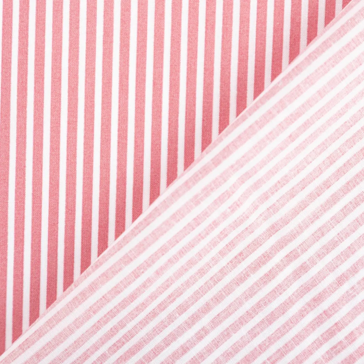 Baumwollstoff Popeline Streifen blush weiß 1,50m Breite