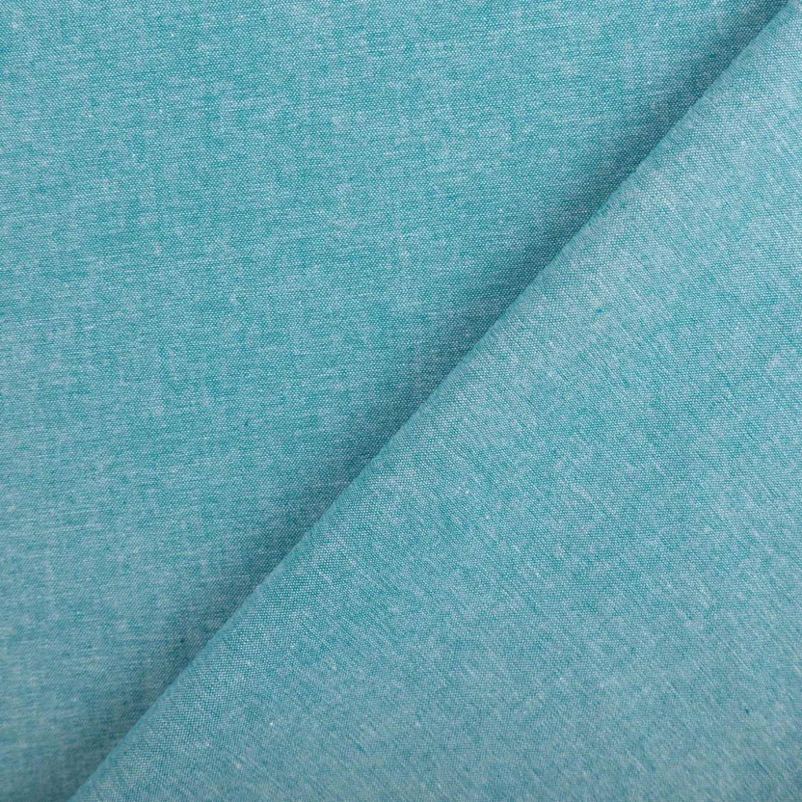 Baumwollstoff Popeline Yarn Dyed garngefärbt einfarbig petrol meliert 1,44m Breite