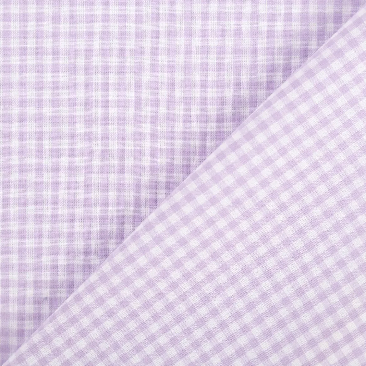 Baumwollstoff Popeline Yarn Dyed garngefärbt kleine Karos 2,7 mm lila weiß 1,44m Breite