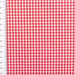 Baumwollstoff Popeline Yarn Dyed garngefärbt kleine Karos 2,7 mm rot weiß 1,44m Breite