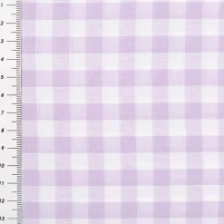 Baumwollstoff Popeline Yarn Dyed garngefärbt Vichy Karos lila weiß 1,44m Breite