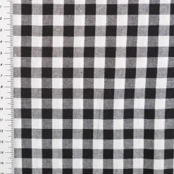 Baumwollstoff Popeline Yarn Dyed garngefärbt Vichy Karos schwarz weiß 1,44m Breite