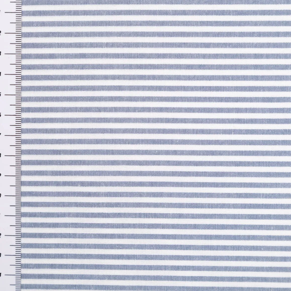 Baumwollstoff Popeline Yarn Dyed garngefärbt Streifen 3mm blau weiß 1,44m Breite