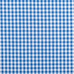Baumwollstoff Popeline Yarn Dyed garngefärbt kleine Karos 2,7 mm himmelblau weiß 1,44m Breite