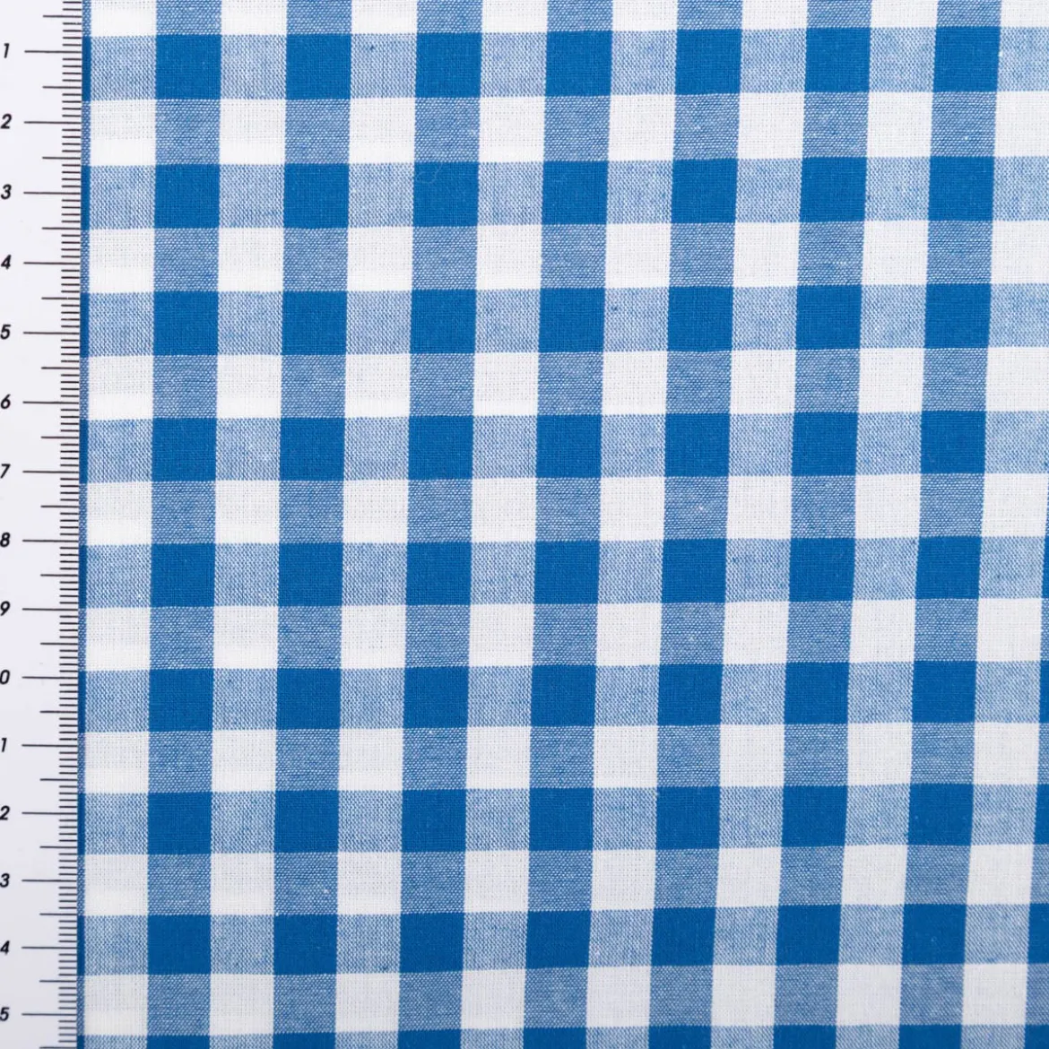 Baumwollstoff Popeline Yarn Dyed garngefärbt Vichy Karos himmelblau weiß 1,44m Breite