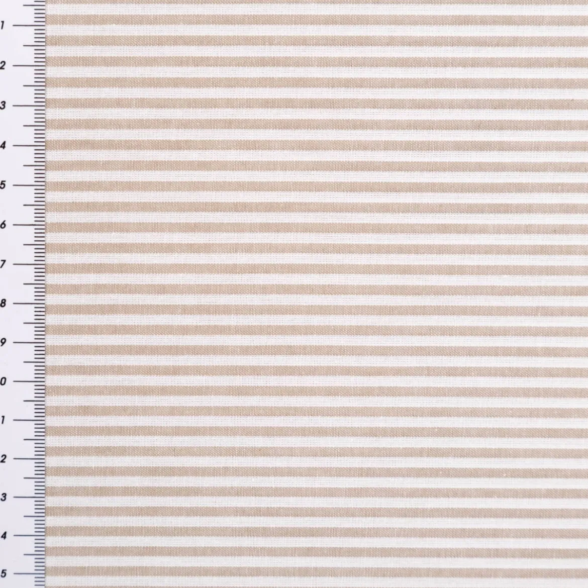 Baumwollstoff Popeline Yarn Dyed garngefärbt Streifen 3mm sand weiß 1,44m Breite
