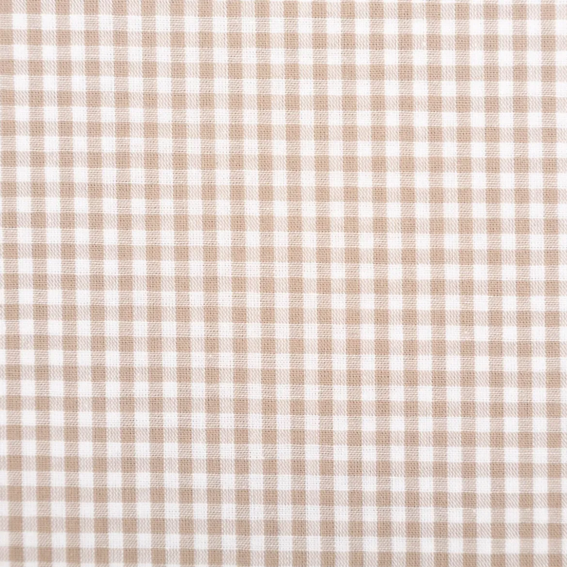 Baumwollstoff Popeline Yarn Dyed garngefärbt kleine Karos 2,7 mm sand weiß 1,44m Breite