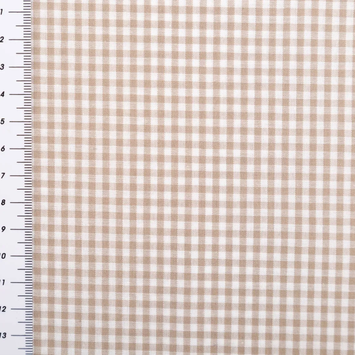 Baumwollstoff Popeline Yarn Dyed garngefärbt kleine Karos 2,7 mm sand weiß 1,44m Breite