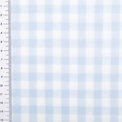 Baumwollstoff Popeline Yarn Dyed garngefärbt Vichy Karos hellblau weiß 1,44m Breite