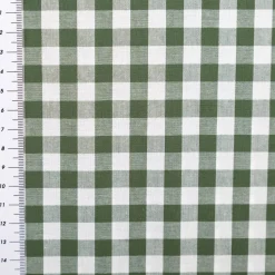 Baumwollstoff Popeline Yarn Dyed garngefärbt Vichy Karos dunkelgrün weiß 1,44m Breite