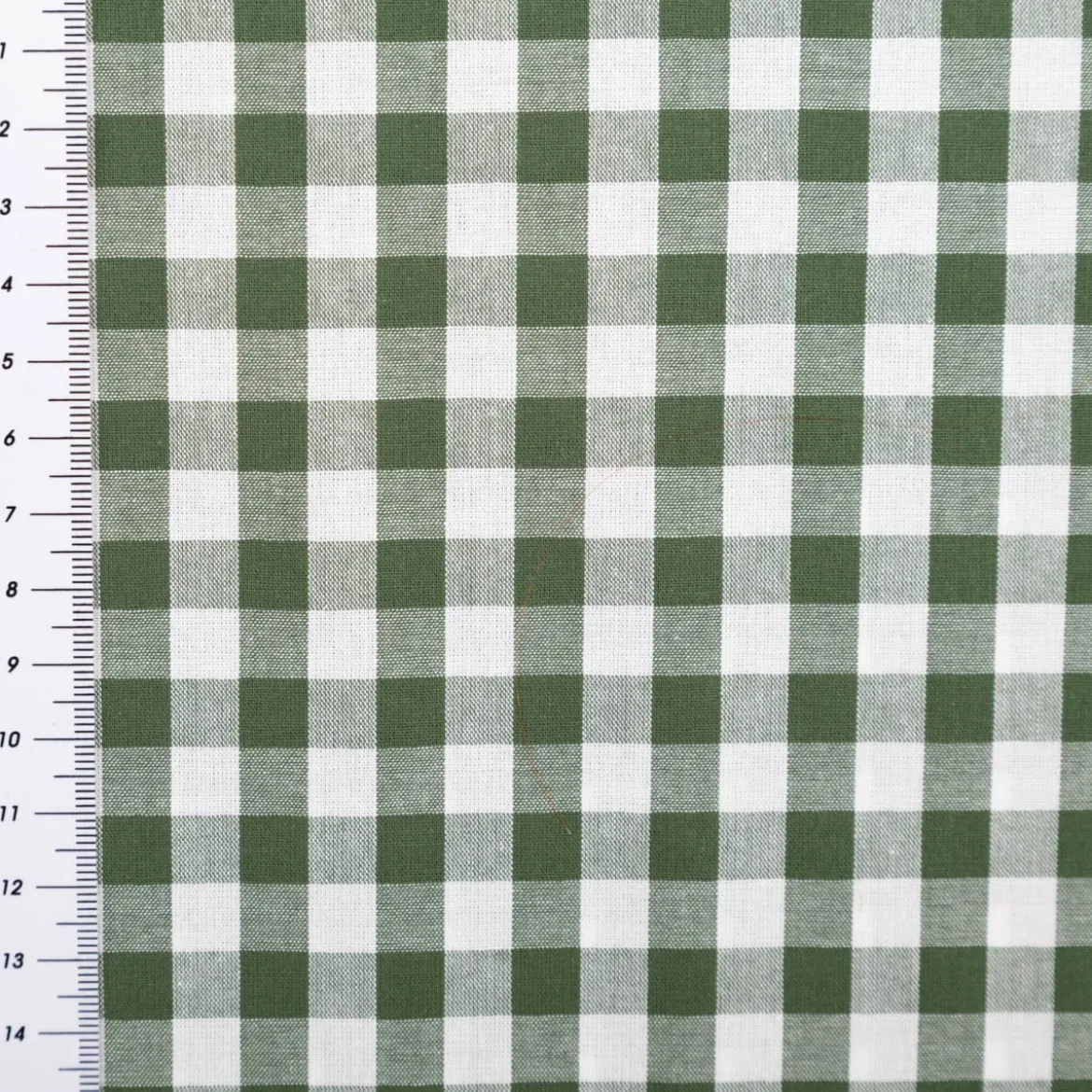 Baumwollstoff Popeline Yarn Dyed garngefärbt Vichy Karos dunkelgrün weiß 1,44m Breite