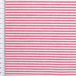 Baumwollstoff Popeline Yarn Dyed garngefärbt Streifen 3mm beere weiß 1,44m Breite