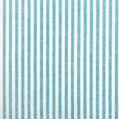 Baumwollstoff Popeline Yarn Dyed garngefärbt Streifen 3mm petrol weiß 1,44m Breite
