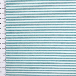 Baumwollstoff Popeline Yarn Dyed garngefärbt Streifen 3mm petrol weiß 1,44m Breite
