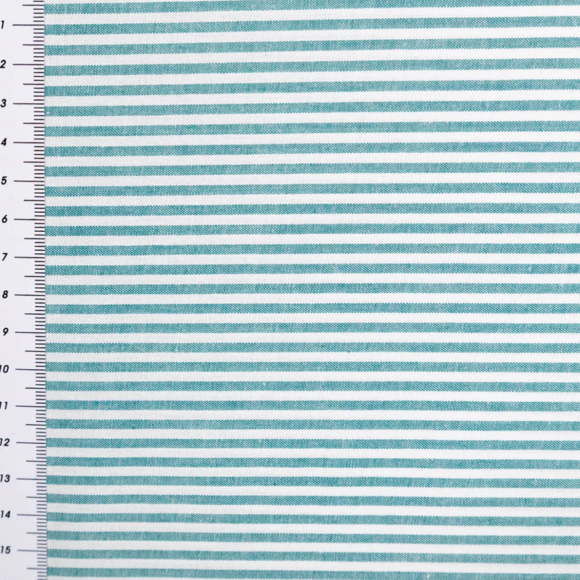 Baumwollstoff Popeline Yarn Dyed garngefärbt Streifen 3mm petrol weiß 1,44m Breite