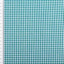 Baumwollstoff Popeline Yarn Dyed garngefärbt kleine Karos 2,7 mm petrol weiß 1,44m Breite