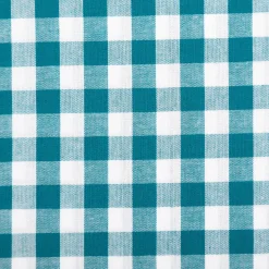 Baumwollstoff Popeline Yarn Dyed garngefärbt Vichy Karos petrol weiß 1,44m Breite