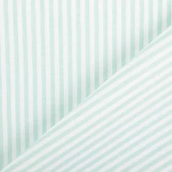 Baumwollstoff Popeline Yarn Dyed garngefärbt Streifen 3mm mint weiß 1,44m Breite
