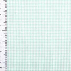 Baumwollstoff Popeline Yarn Dyed garngefärbt kleine Karos 2,7 mm mint weiß 1,44m Breite