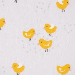 Baumwollstoff Poussinou Küken grau gelb 1,40m Breite