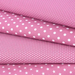 Baumwollstoff Punkte groß Ø 7mm beere mauve weiß 1,40m Breite