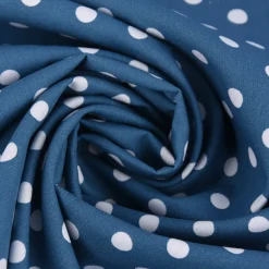 Baumwollstoff Punkte groß Ø 7mm jeansblau weiß 1,40m Breite