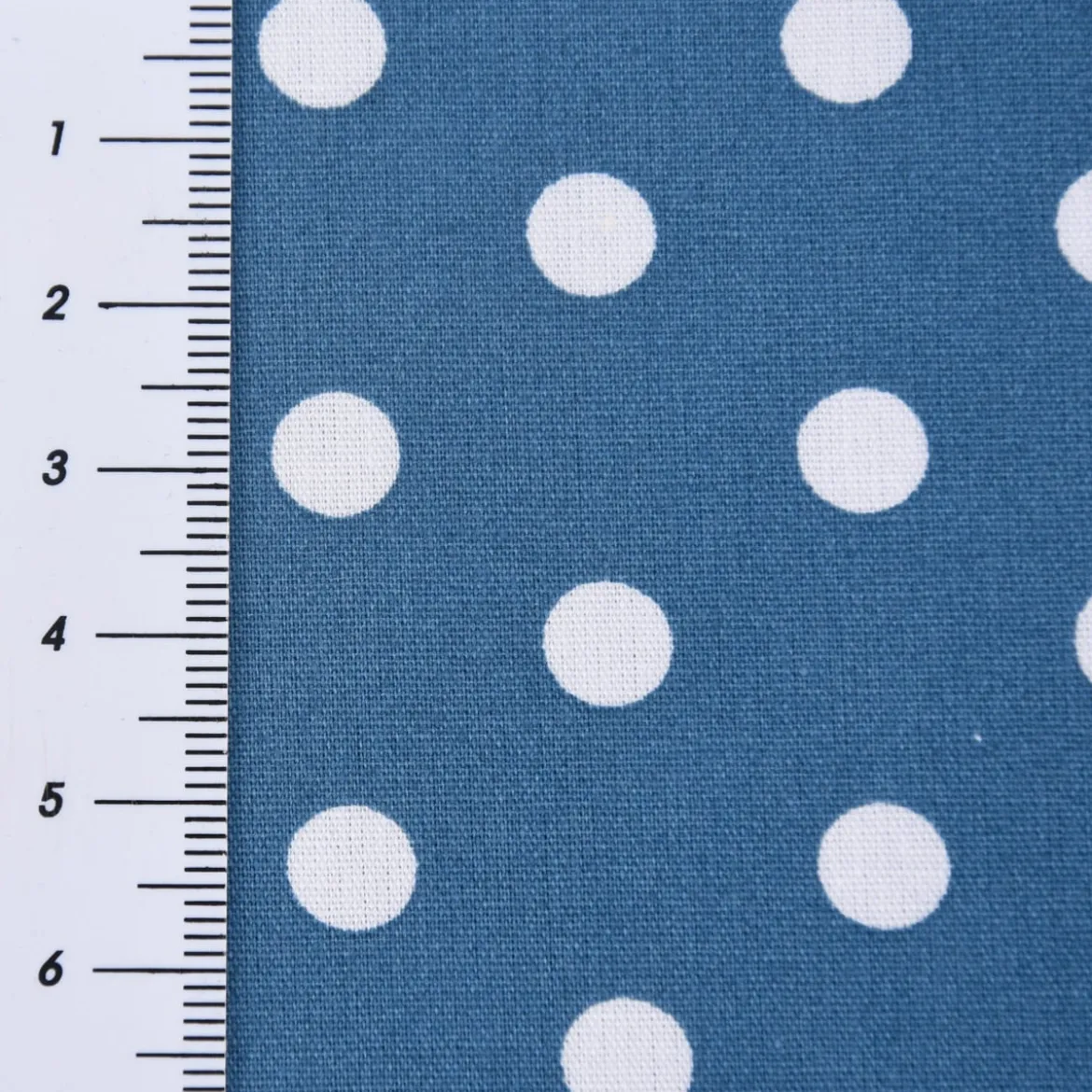 Baumwollstoff Punkte groß Ø 7mm jeansblau weiß 1,40m Breite