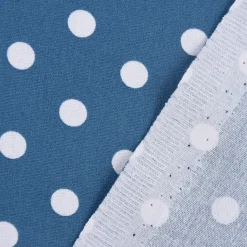 Baumwollstoff Punkte groß Ø 7mm jeansblau weiß 1,40m Breite