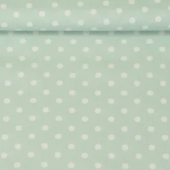 Baumwollstoff Punkte groß Ø 7mm mint weiß