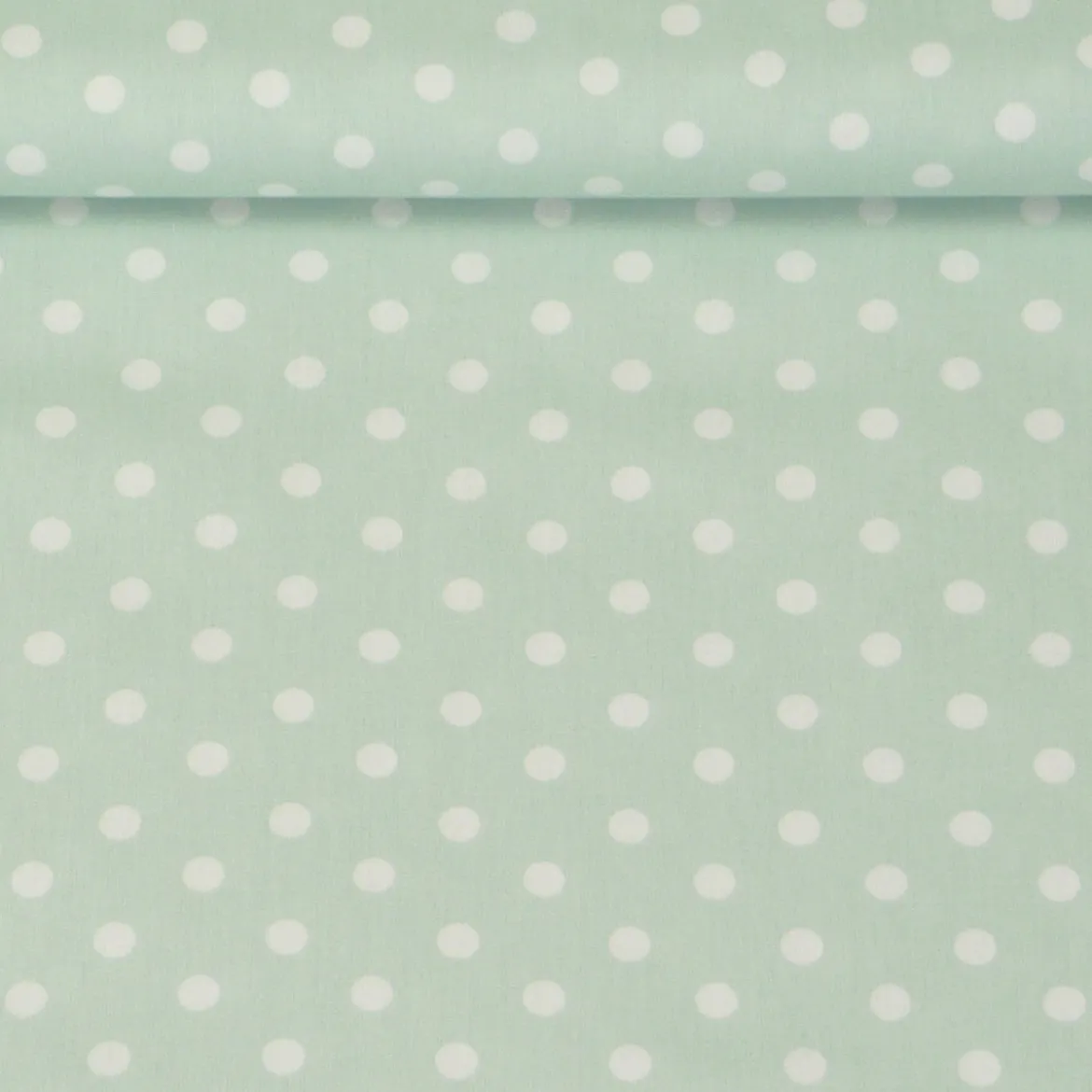 Baumwollstoff Punkte groß Ø 7mm mint weiß
