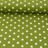 Baumwollstoff Punkte groß Ø 7mm oliv weiß