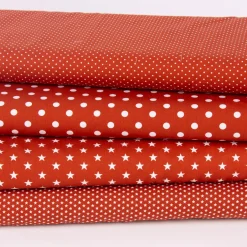 Baumwollstoff Punkte groß Ø 7mm terrakotta weiß 1,40m Breite