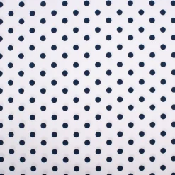 Baumwollstoff Punkte groß Ø 7mm weiß dunkelblau 1,40m Breite