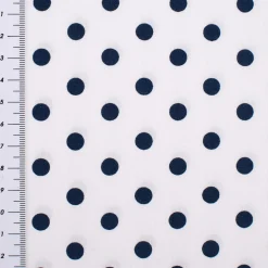 Baumwollstoff Punkte groß Ø 7mm weiß dunkelblau 1,40m Breite