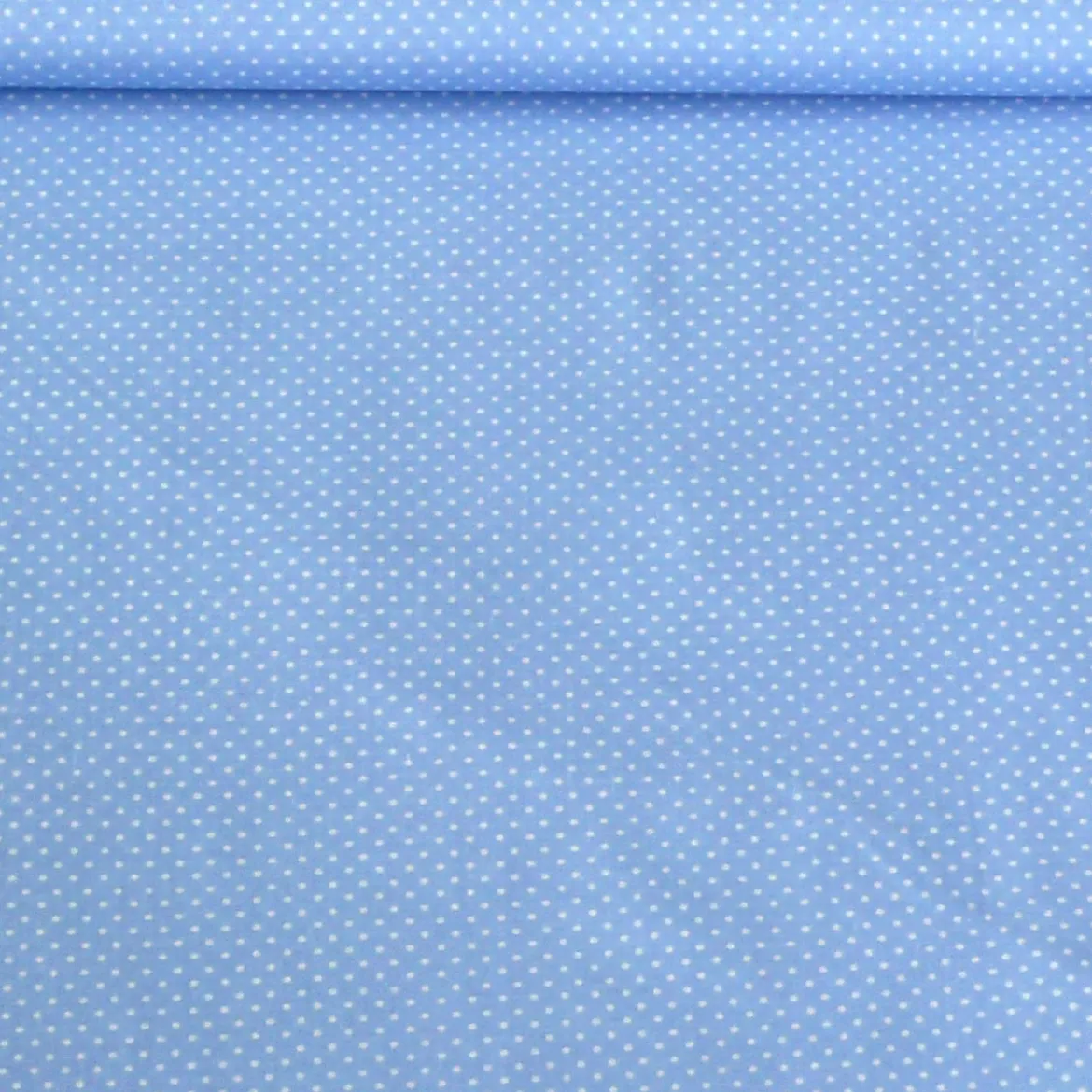 Baumwollstoff Punkte klein Ø 1mm baby blau weiß