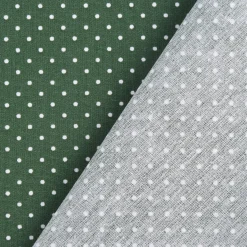 Baumwollstoff Punkte mini Ø 1mm dunkelgrün weiß 1,40m Breite