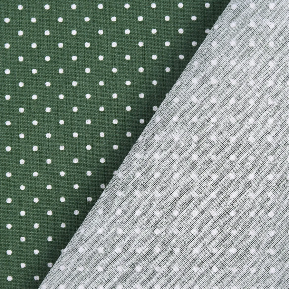 Baumwollstoff Punkte mini Ø 1mm dunkelgrün weiß 1,40m Breite