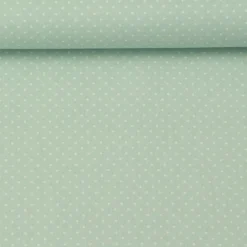 Baumwollstoff Punkte mini Ø 1mm mint weiß
