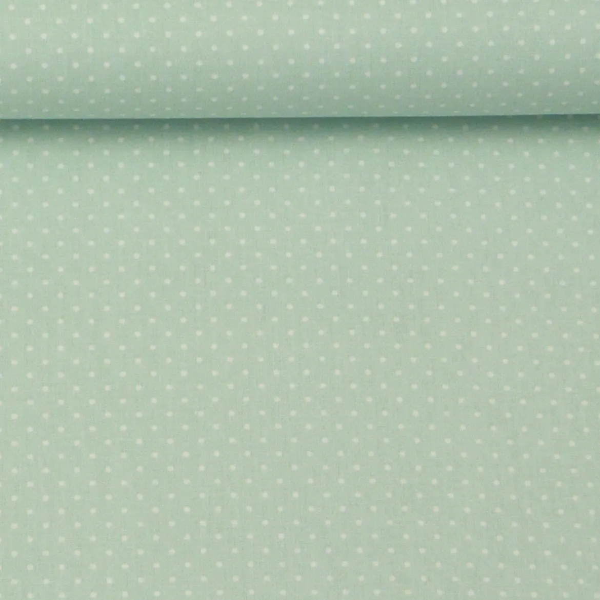 Baumwollstoff Punkte mini Ø 1mm mint weiß