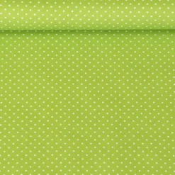 Baumwollstoff Punkte mini Ø 1mm lime weiß