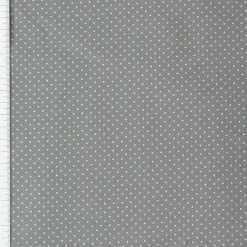 Baumwollstoff Punkte mini Ø 1mm grau weiß