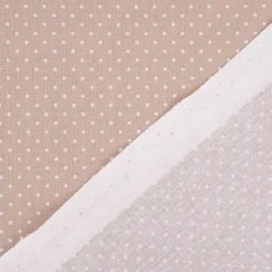 Baumwollstoff Punkte mini Ø 1mm beige weiß 1,40m Breite