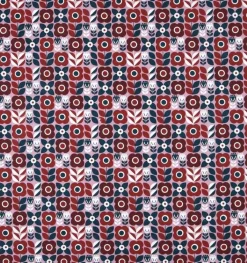 Baumwollstoff Retro Blumen rot rosa 1,40m Breite