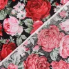 Baumwollstoff Rosen schwarz rot grün 1,45m Breite