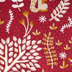Baumwollstoff Rovalia Waldtiere Bäume Zweige rot 1,47m Breite
