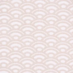 Baumwollstoff SAIJO Wellen Bögen grafisch weiß beige 1,5m Breite