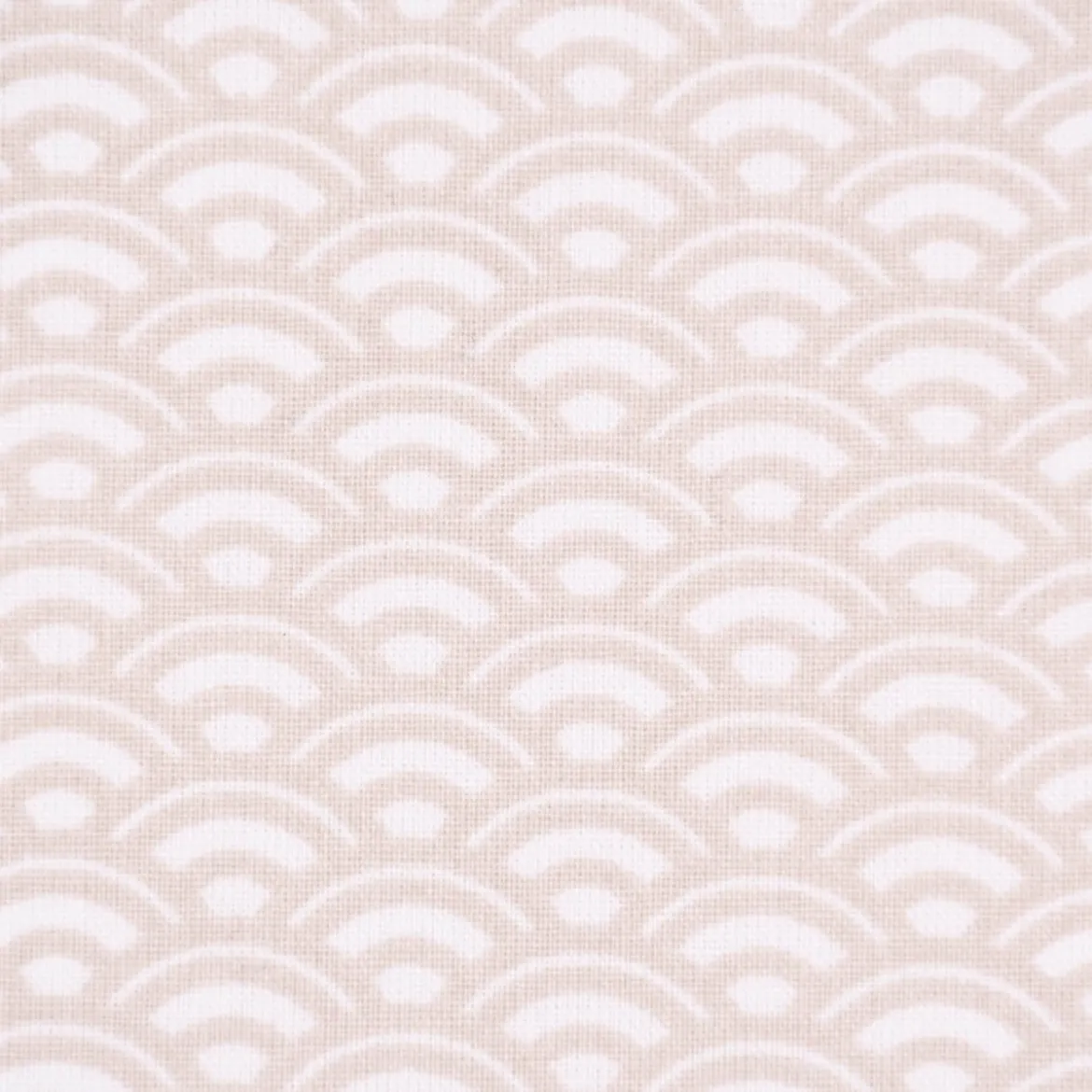 Baumwollstoff SAIJO Wellen Bögen grafisch weiß beige 1,5m Breite